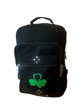 CG USA Black Unisex Shamrock Backpack, Heritage USA. Heavy-Duty, Like New